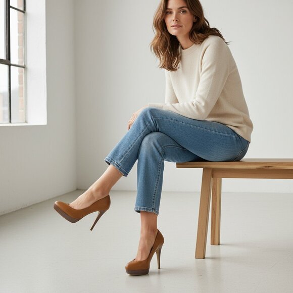 French Connection Tan Nambia Platform Heels – Size 39 (US 8.5) - Picture 4 of 6